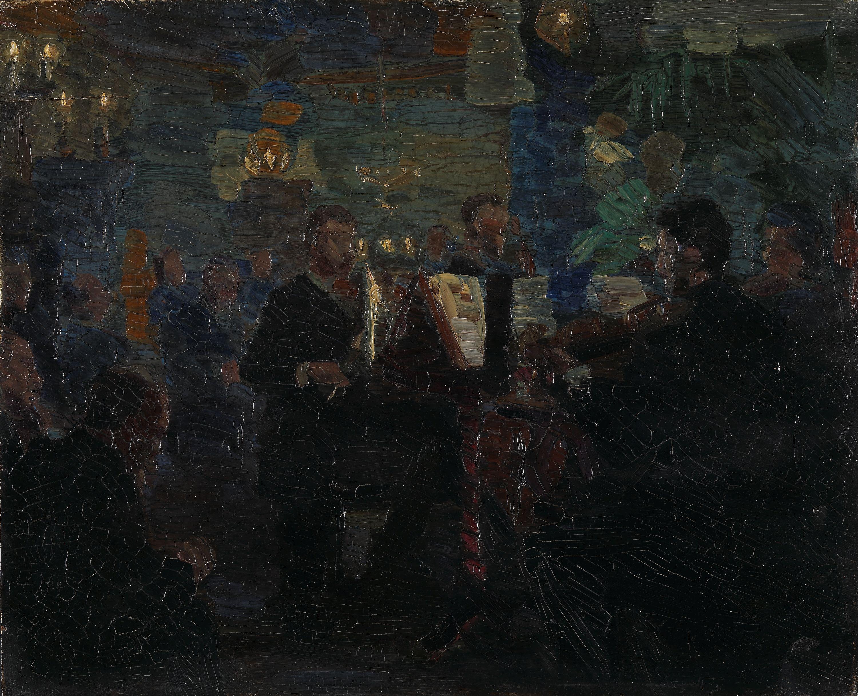 Le Quatuor Neruda, avec quelques spectateurs à gauche. Étude - Peder Severin Krøyer