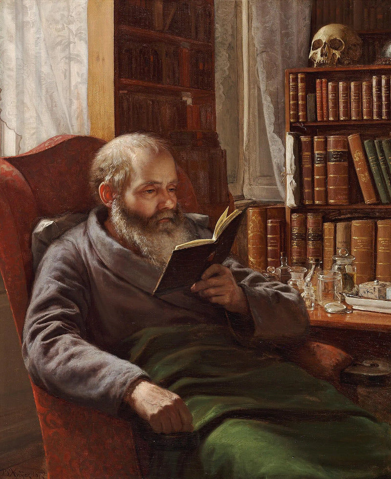 Retrato do pai adotivo do artista, o zoólogo e professor Henrik Nicolai Krøyer - Peder Severin Krøyer