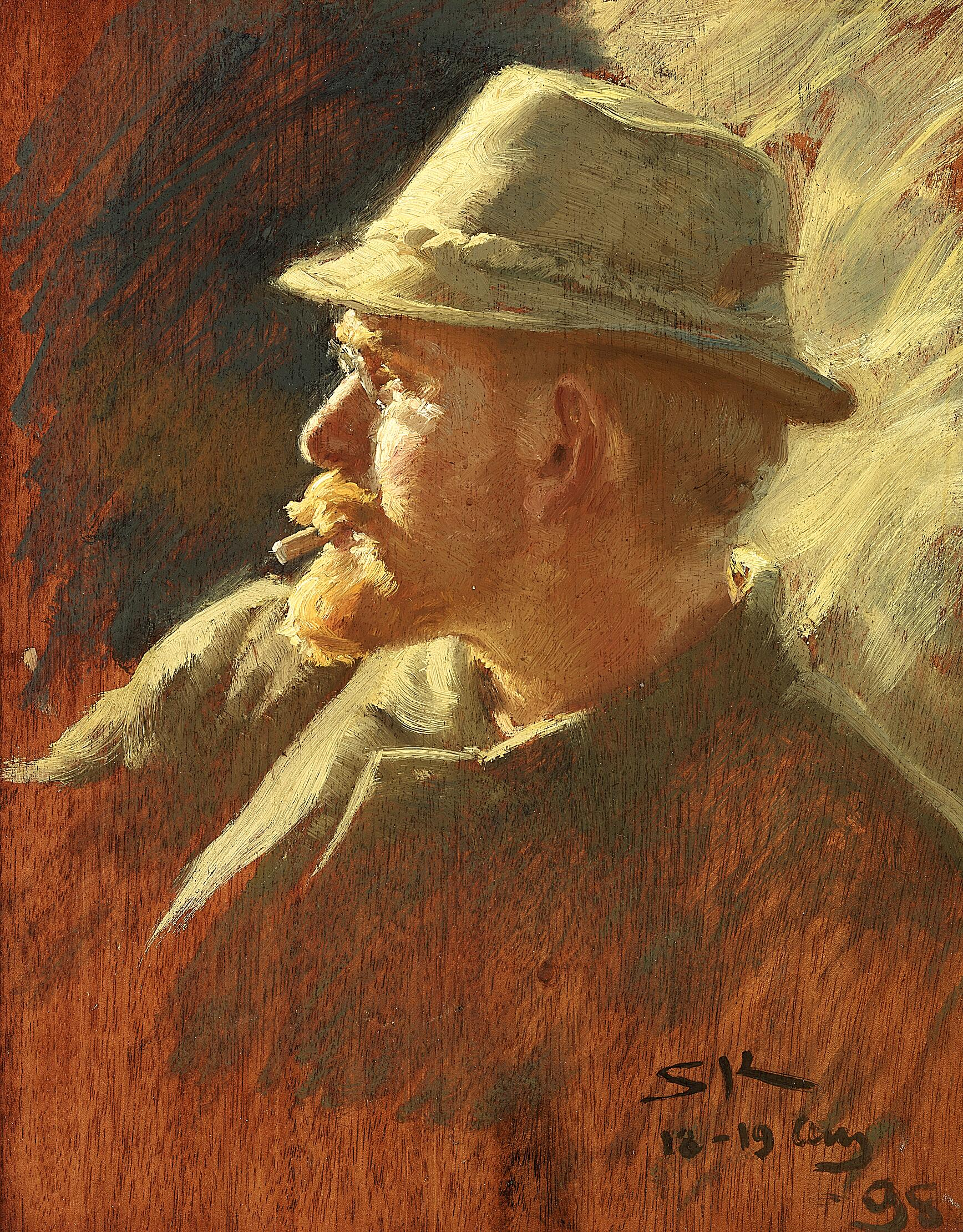 Autorretrato com chapéu de feltro leve. - Peder Severin Krøyer