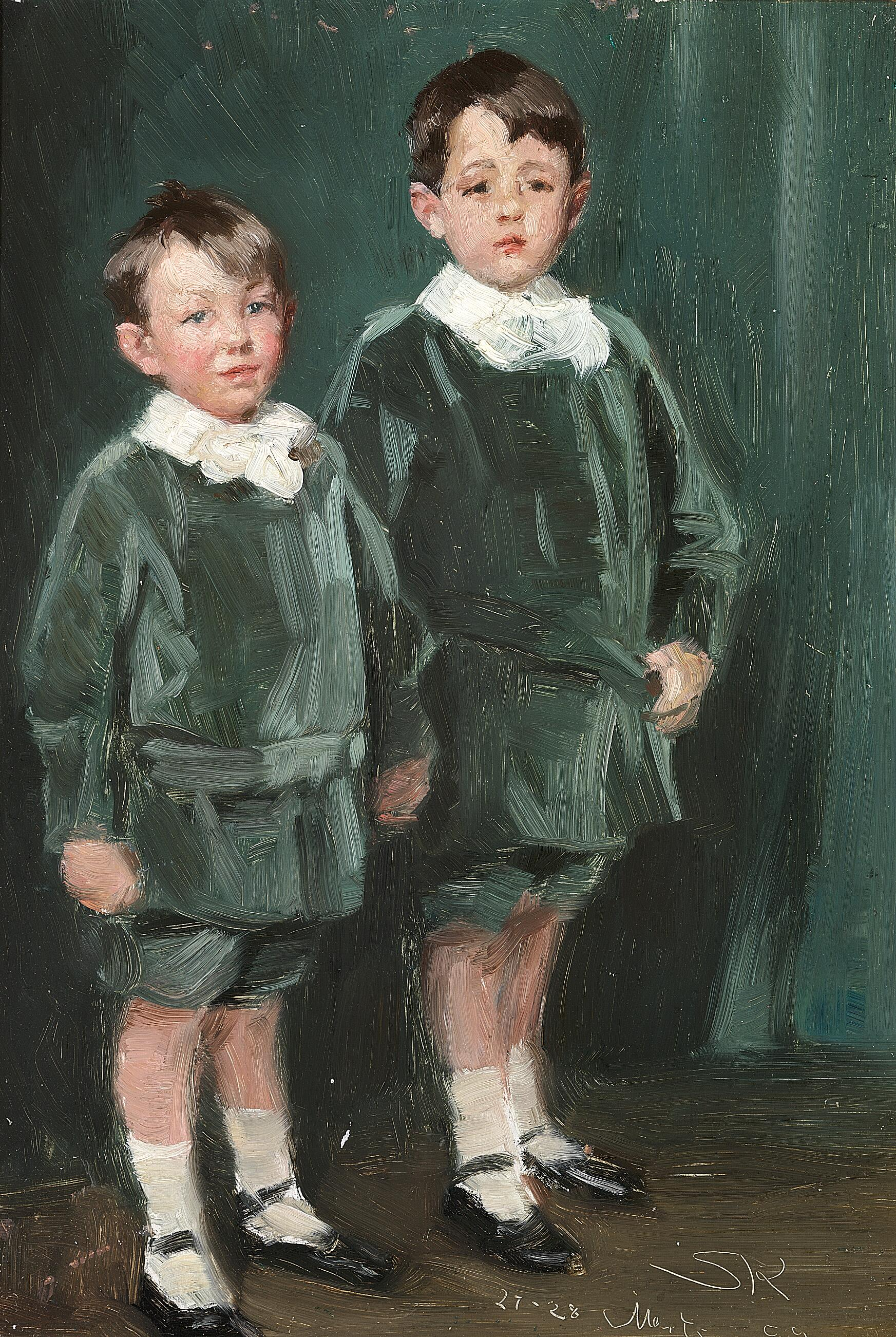 Dois irmãos. Estudo para um retrato dos meninos Jørgen e Tyge Bendix. - Peder Severin Krøyer