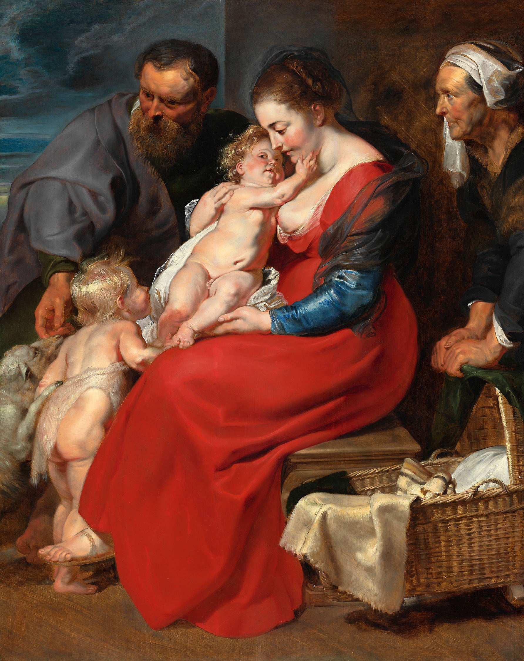 A Sagrada Família com santa Isabel e são João - Peter Paul Rubens