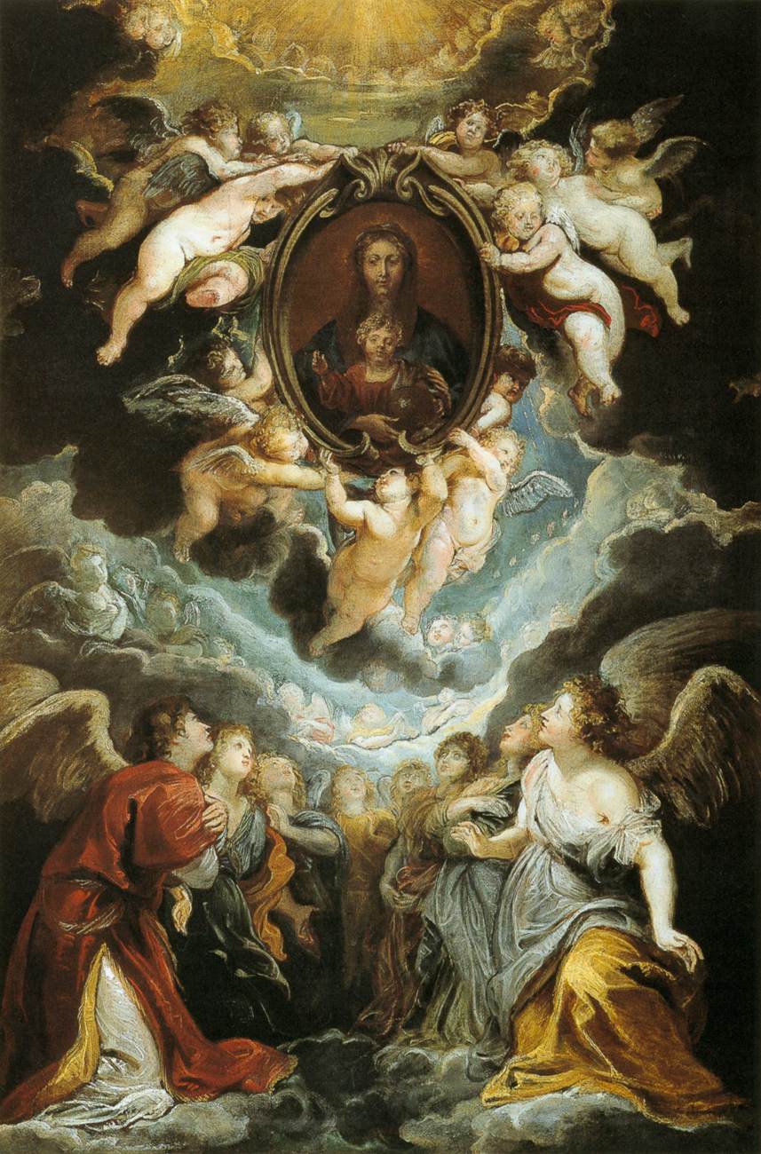 A Madonna della Vallicella adorada pelos serafins e querubins - Peter Paul Rubens