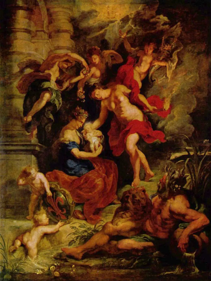 O Nascimento de Maria de Médici em 26 de abril de 1573 em Florença - Peter Paul Rubens