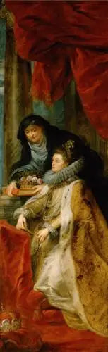 Painel direito do retábulo de Ildefonse (Isabel com Élisabeth da Hungria) - Peter Paul Rubens