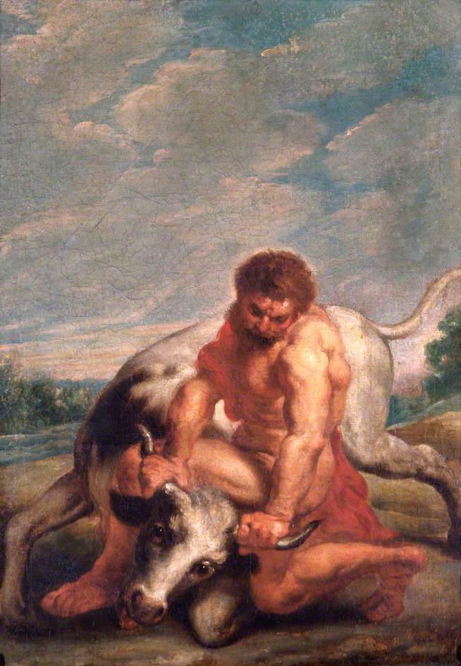 Hércules lutando contra Achéloos na forma de um touro - Peter Paul Rubens