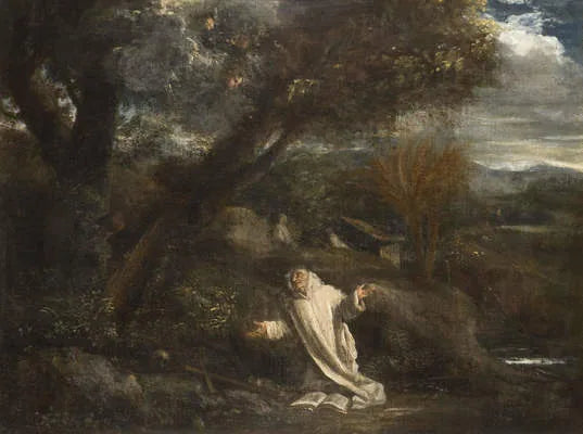 Paysage avec un saint en extase - Pier Francesco Mola