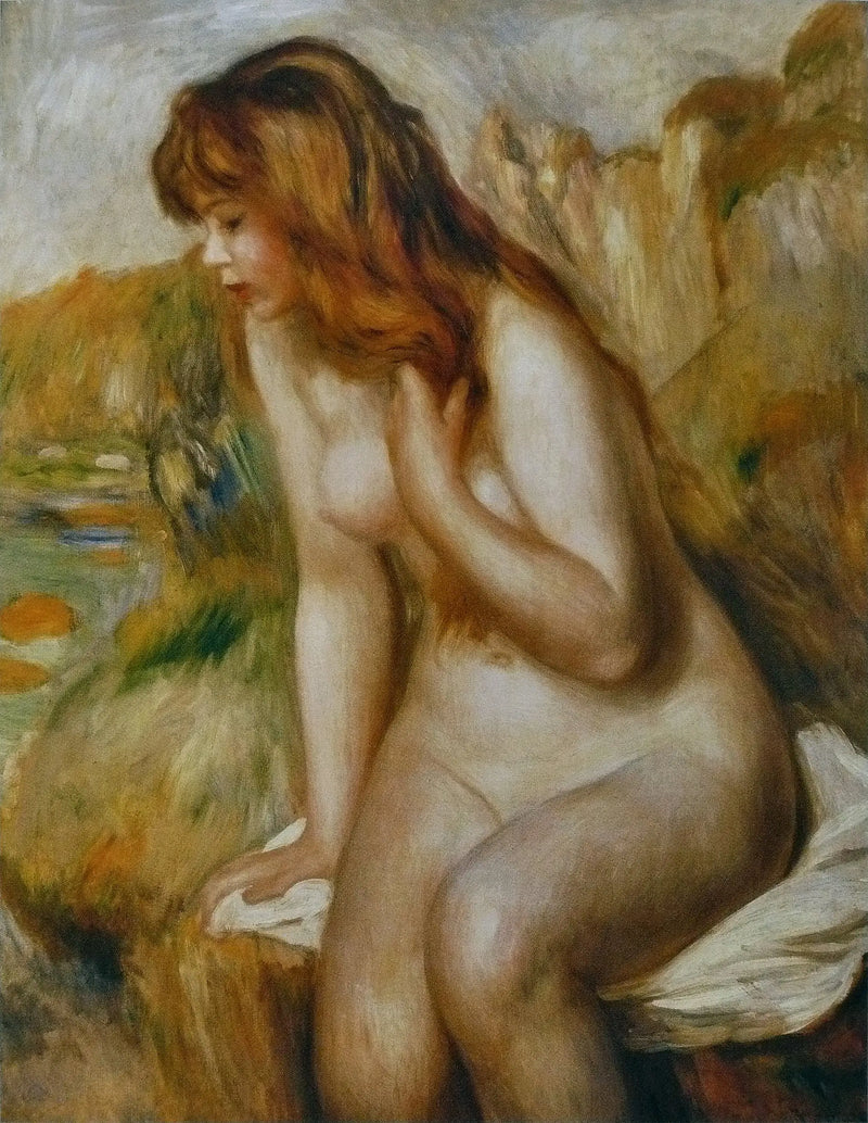 Banheira sentada na rocha - Pierre-Auguste Renoir
