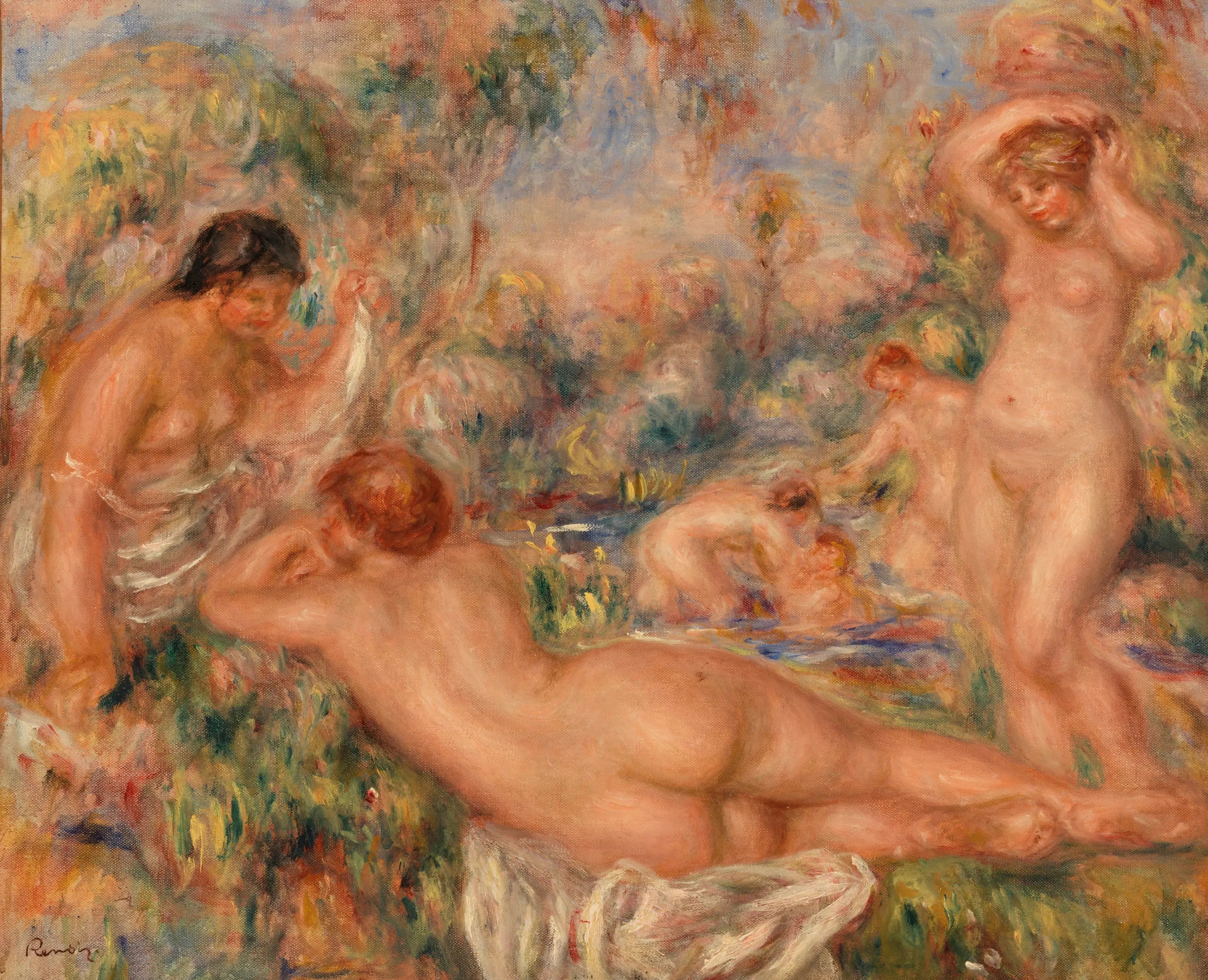 Reproduction du tableau « Baigneuses - Pierre-Auguste Renoir » par Alpha Reproduction en peinture à l’huile
