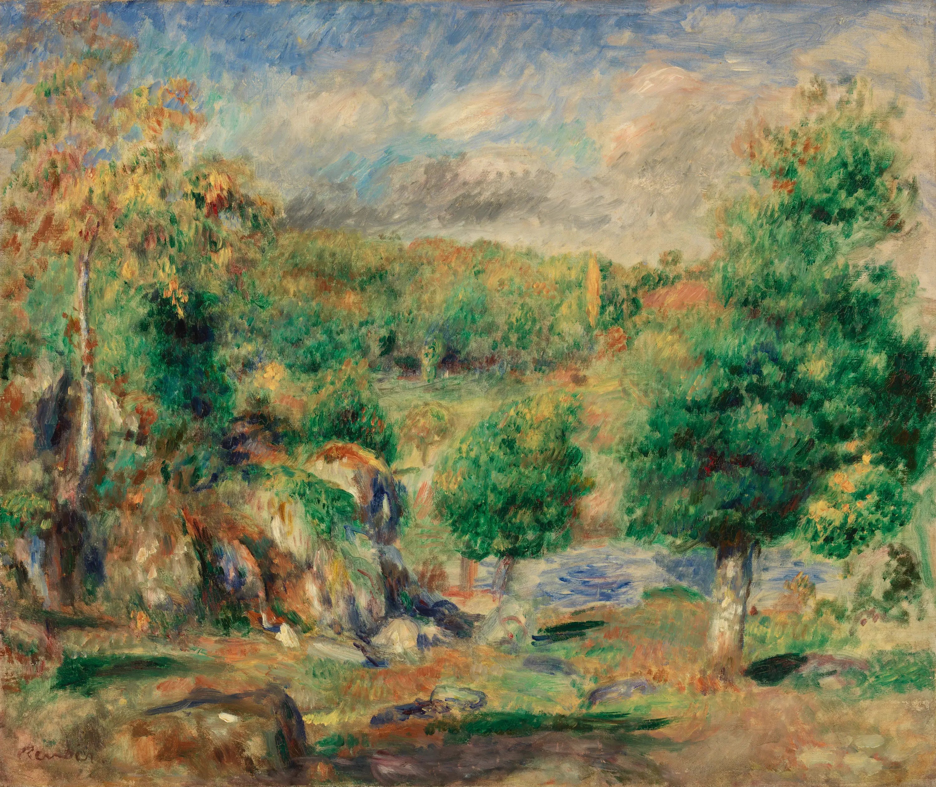 Reproduction du tableau « Châtaigniers, Pont-Aven (Châtaigniers, Pont-Aven) - Pierre-Auguste Renoir » par Alpha Reproduction en peinture à l’huile