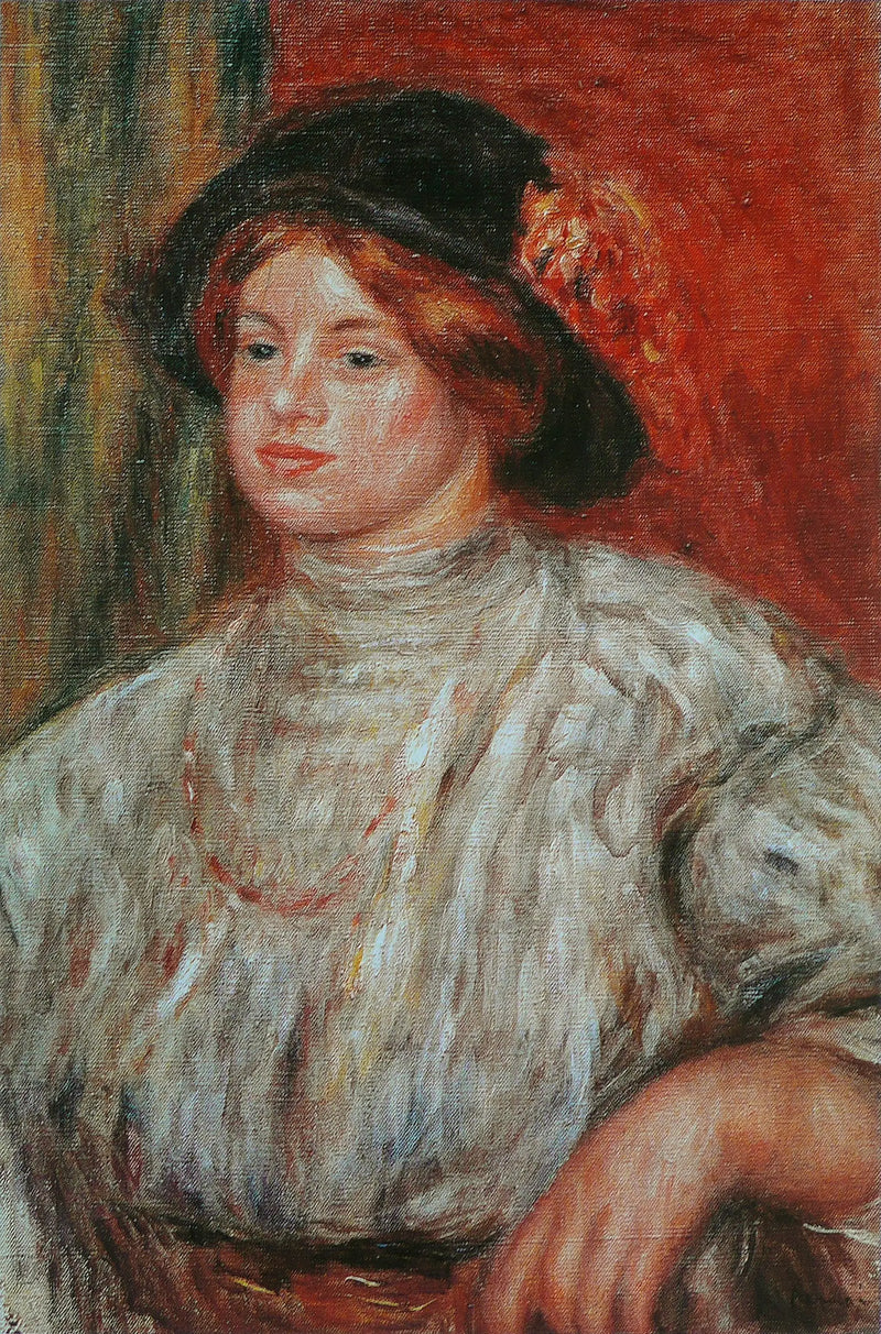 Jovem mulher com chapéu - Pierre-Auguste Renoir