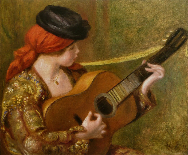Jovem Espanhola com o violão - Pierre-Auguste Renoir