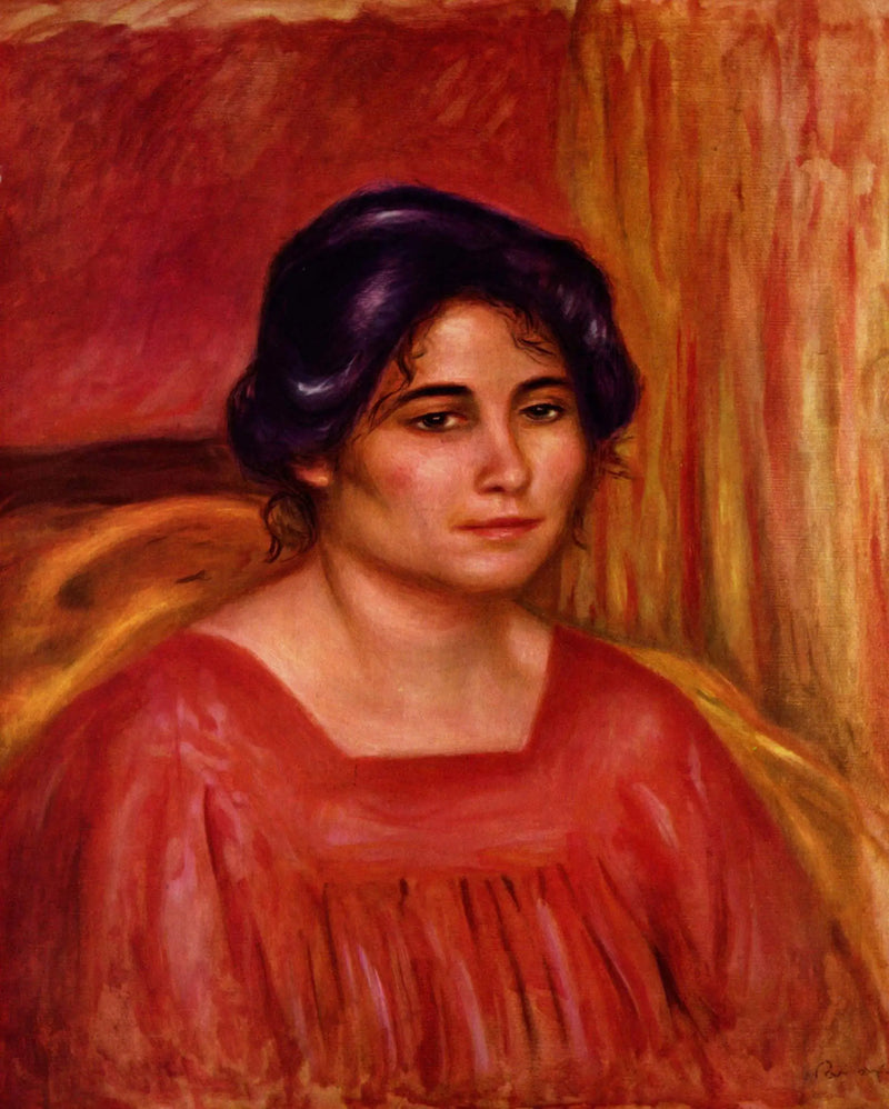 Gabrielle em vestido vermelho - Pierre-Auguste Renoir