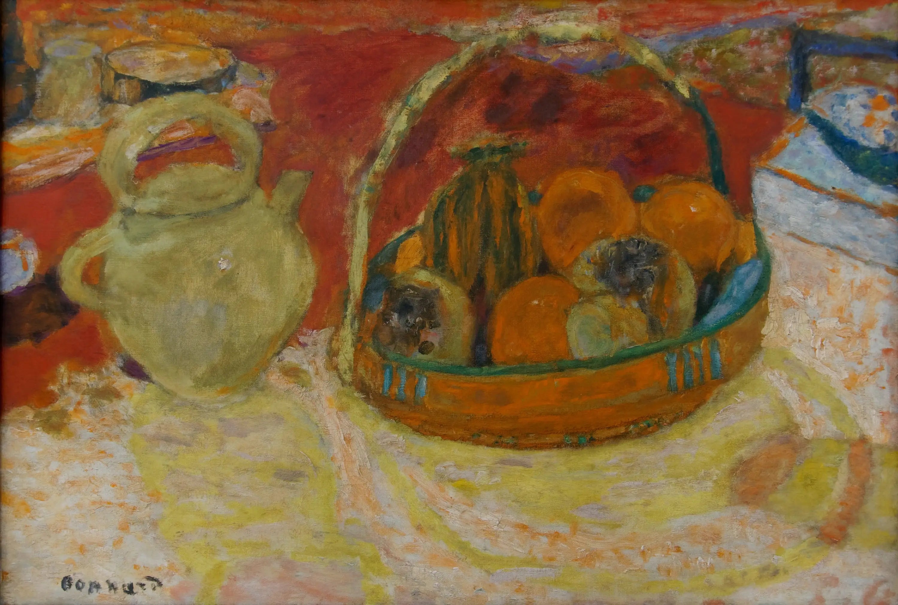 Reproduction du tableau « Nature morte jaune et rouge - Pierre Bonnard » par Alpha Reproduction en peinture à l’huile