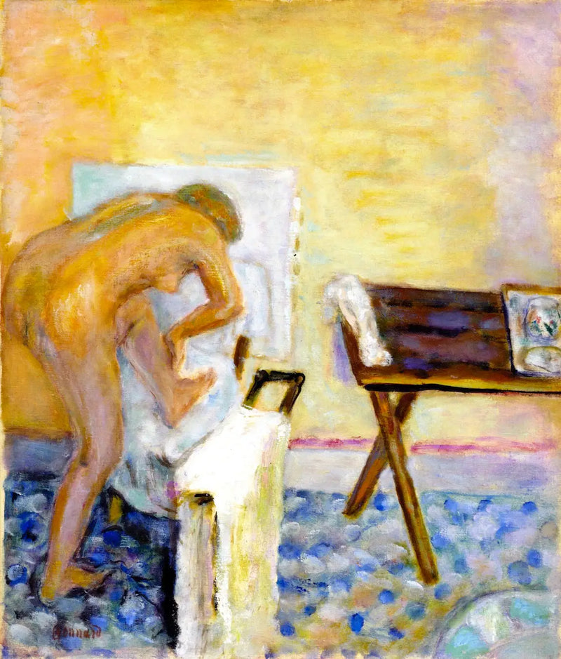 Pequeno nu inclinado para frente - Pierre Bonnard