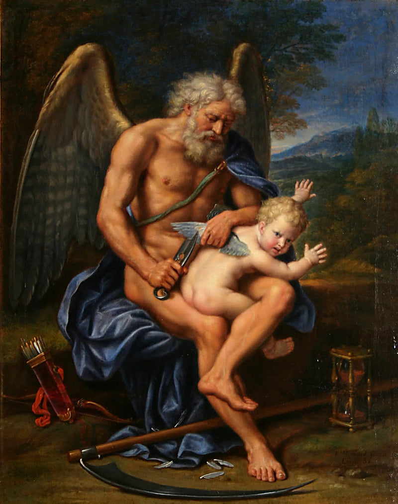 Cortar o tempo com as asas de Cupido - Pierre Mignard