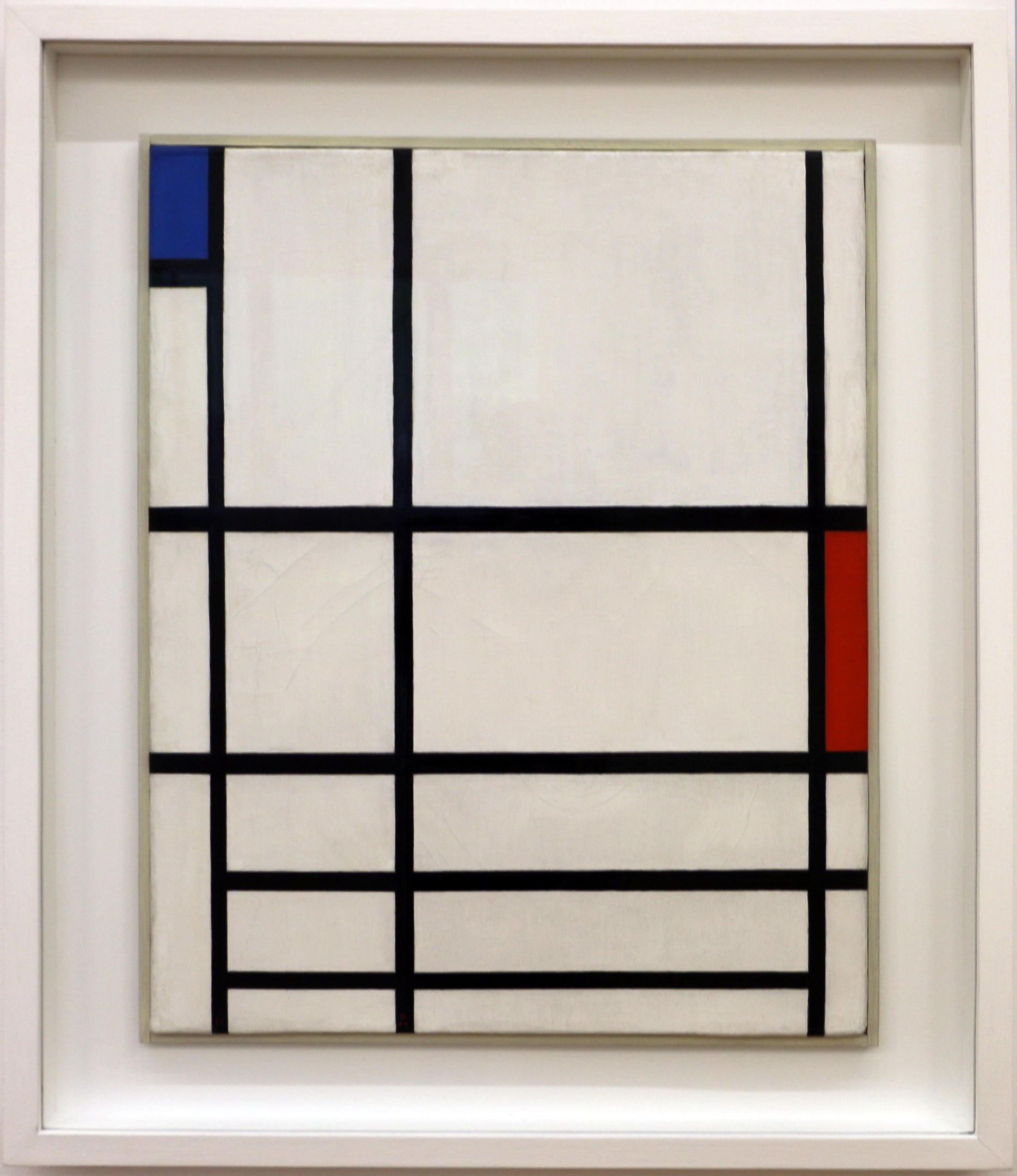 Reproduction du tableau « Composition en rouge, bleu et blanc II - Piet Mondrian » par Alpha Reproduction en peinture à l’huile