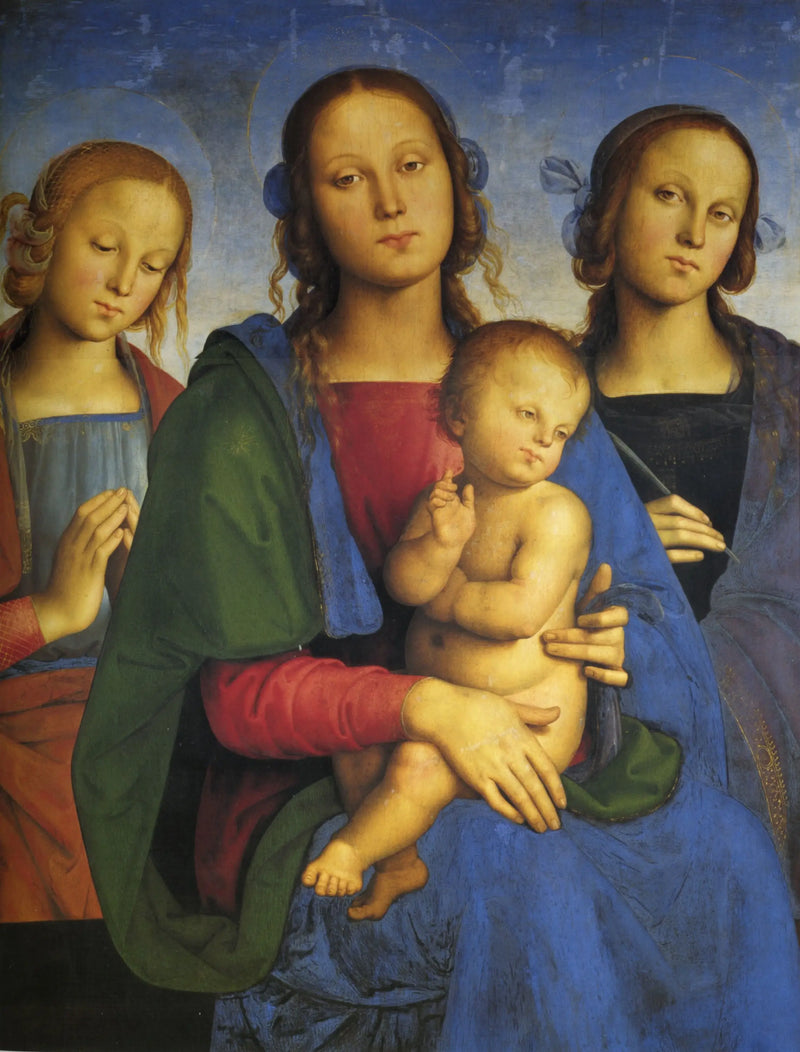A Virgem com o Menino entre Santa Catarina de Alexandria e uma santa - Pietro Perugino