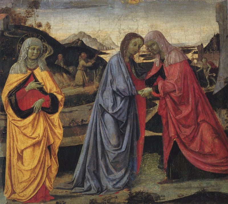 A Visitação da Virgem com Santa Ana - Pietro Perugino