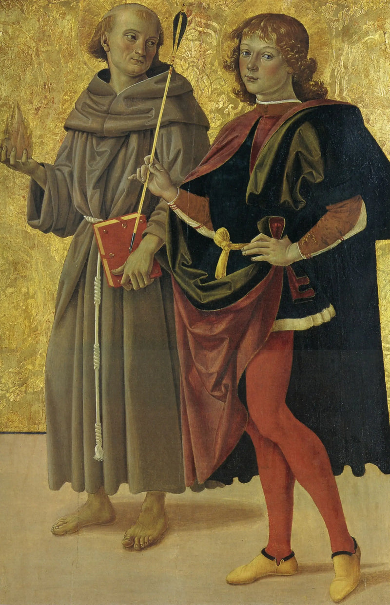 São Sebastião e um santo franciscano - Pietro Perugino
