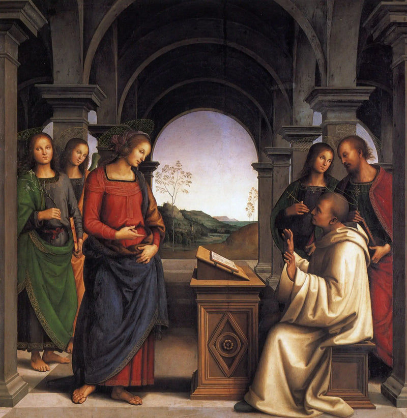 A Aparição da Virgem a São Bernardo - Pietro Perugino