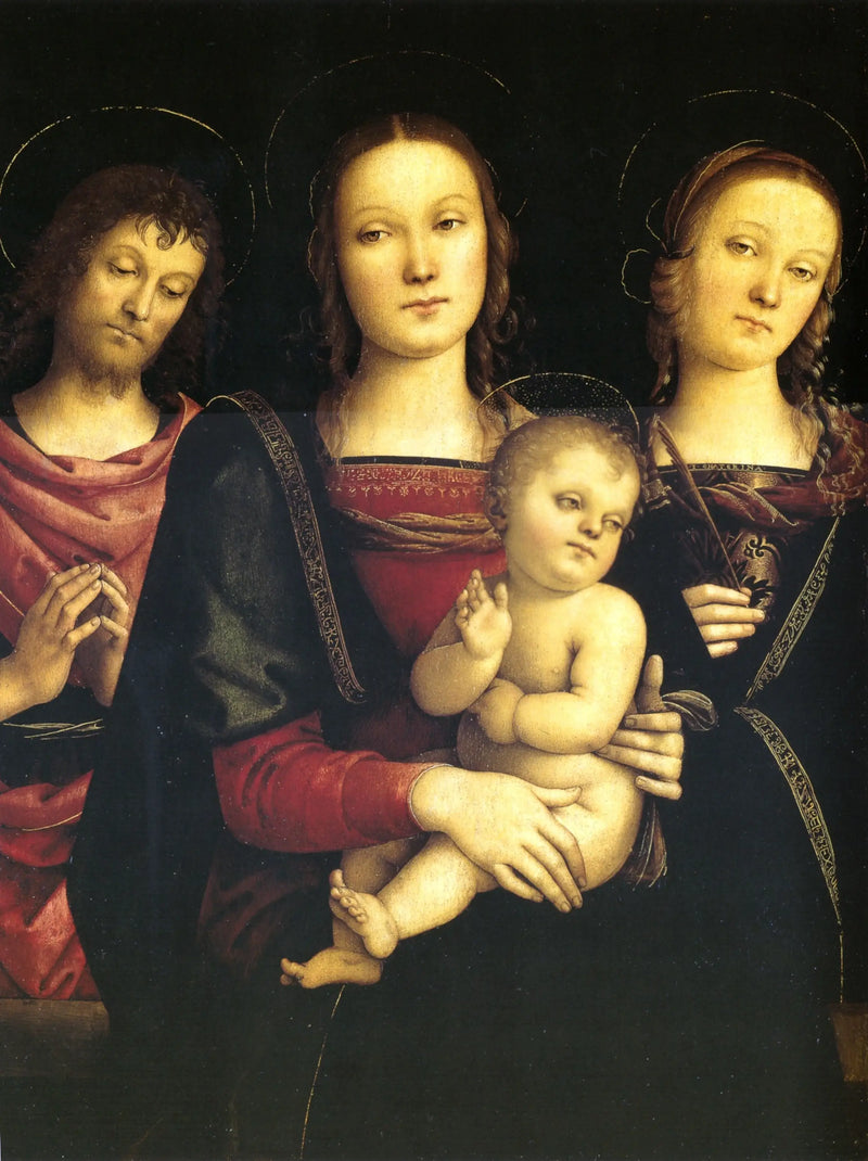 A Virgem com o Menino entre os santos João Batista e Catarina de Alexandria - Pietro Perugino