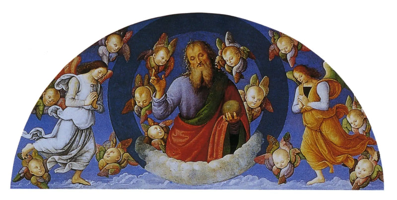 Deus Pai abençoando entre os anjos - Pietro Perugino