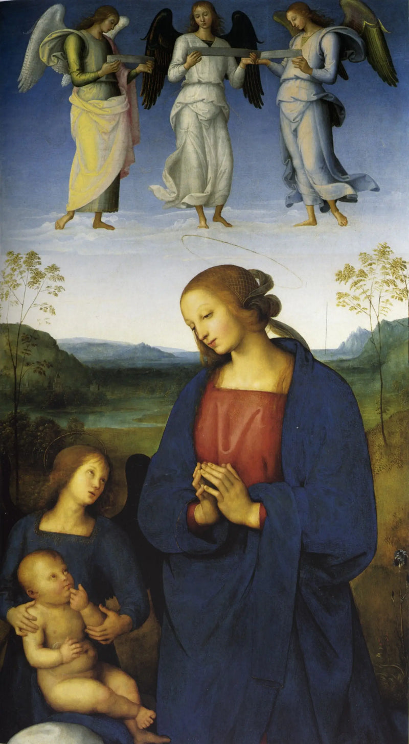 A Virgem com o Menino e Anjos - Pietro Perugino