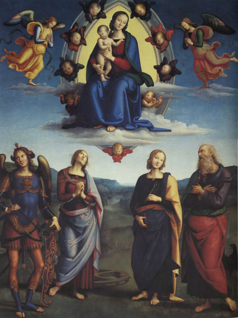 A Virgem em glória e santos - Pietro Perugino