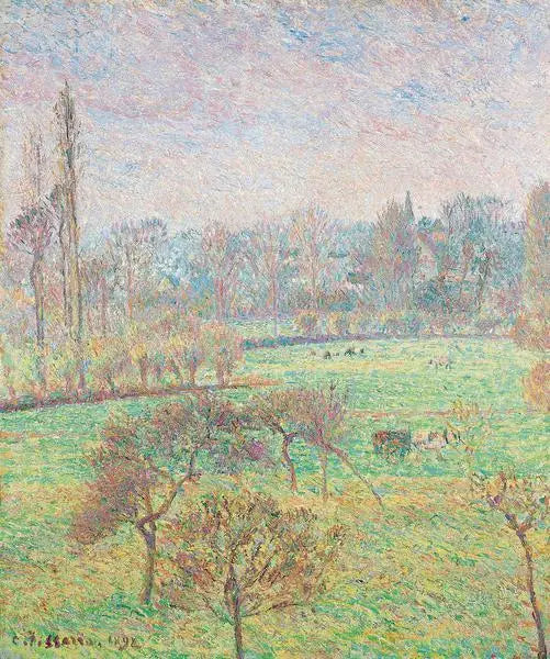 Reproduction du tableau « Matin, automne, Éragny - Camille Pissarro » par Alpha Reproduction en peinture à l’huile