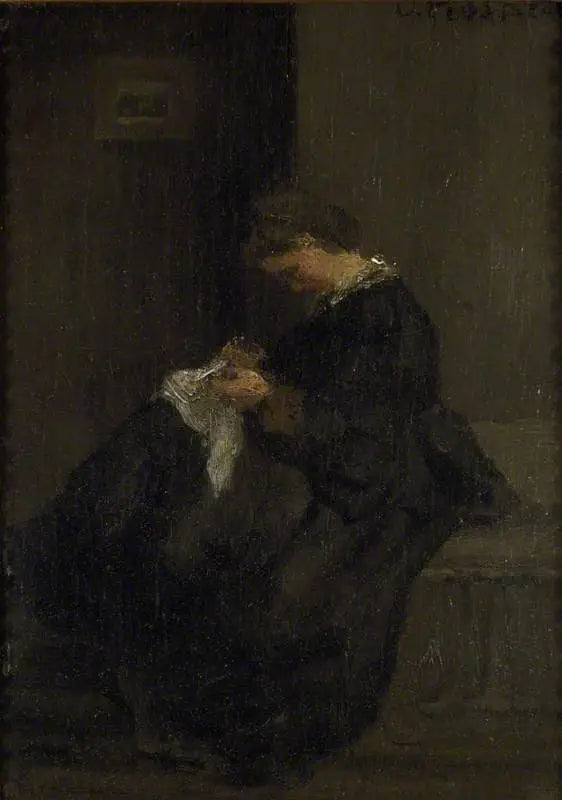 Sra. Pissarro costurando - Camille Pissarro