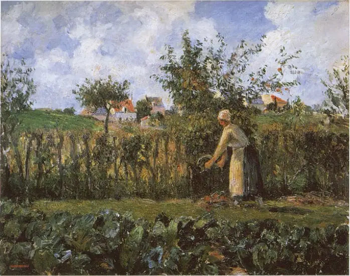 Reproduction du tableau « Dans le jardin potager - Camille Pissarro » par Alpha Reproduction en peinture à l’huile