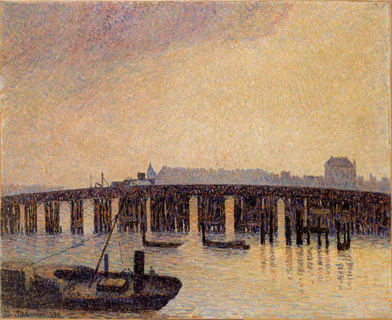 A Velha Ponte de Chelsea, Londres - Camille Pissarro