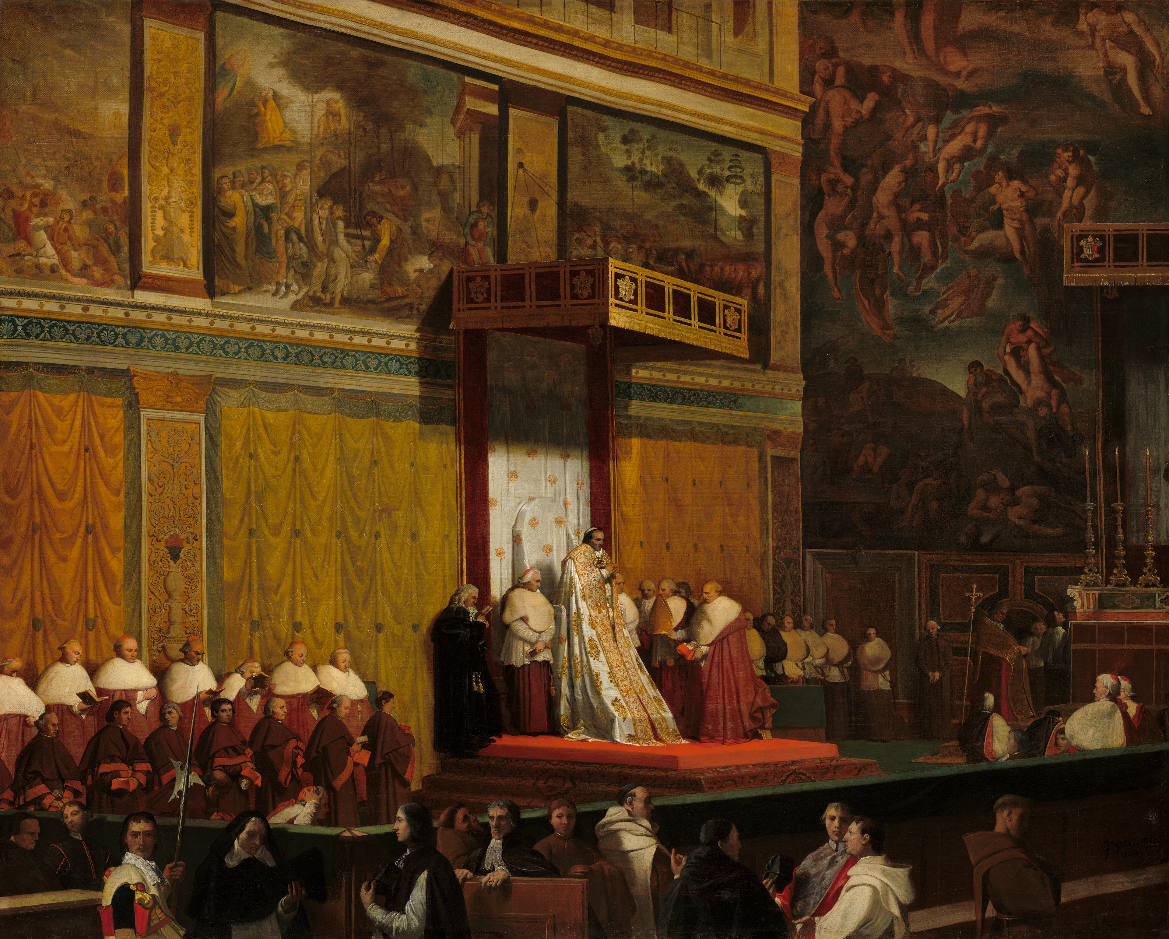 O Papa Pio VII na Capela Sistina - Jean-Auguste-Dominique Ingres