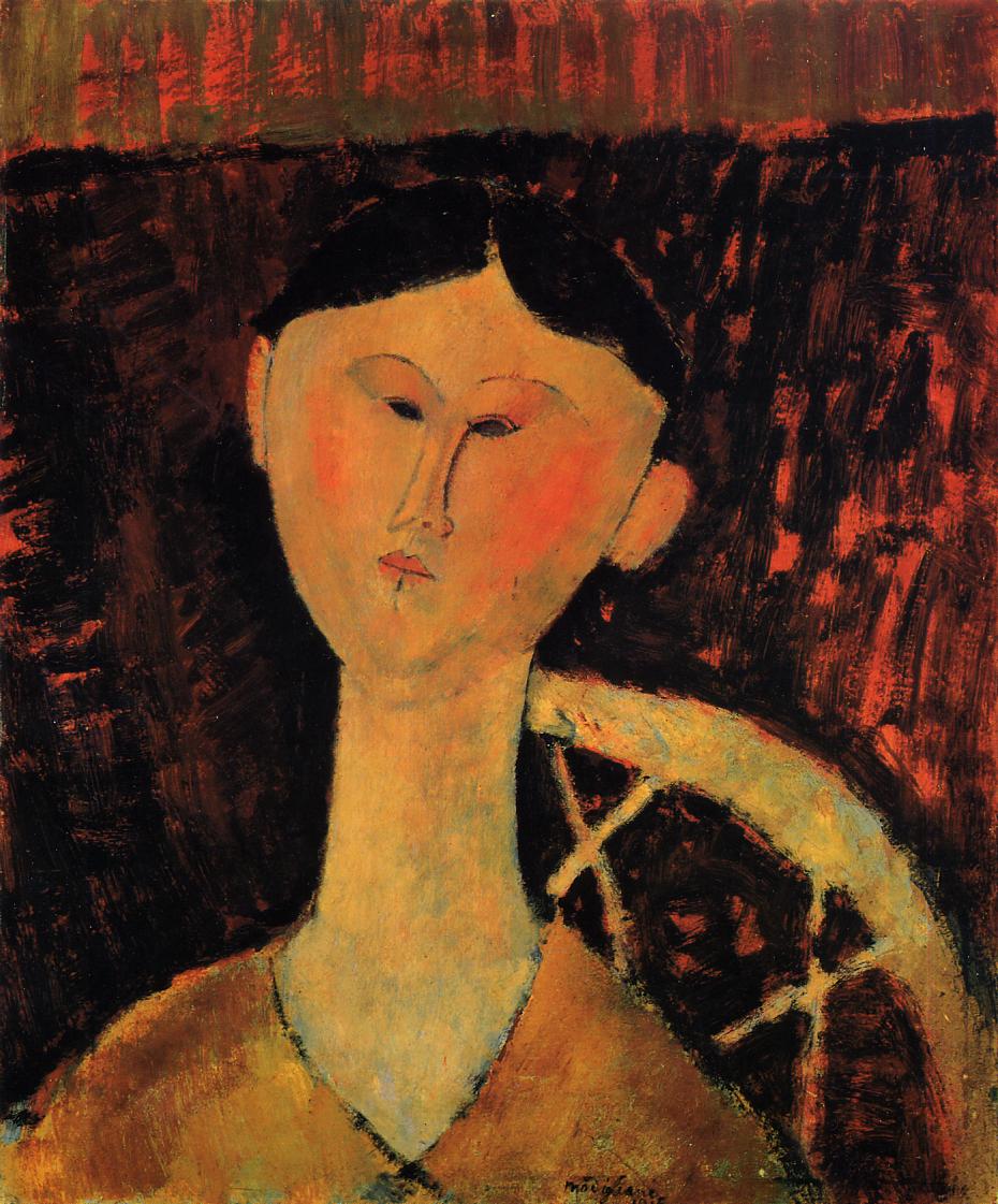 Reproduction du tableau « Portrait de Béatrice Hastings - Amedeo Modigliani » par Alpha Reproduction en peinture à l’huile