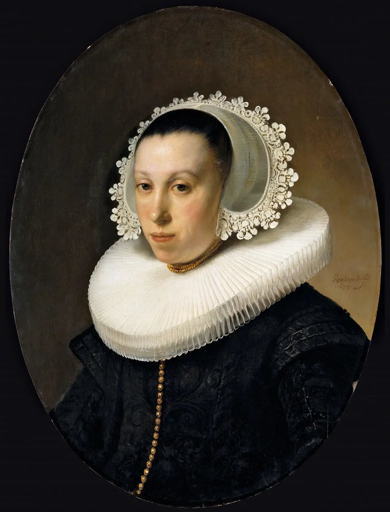 Retrato de uma mulher com colar de moinho - Rembrandt