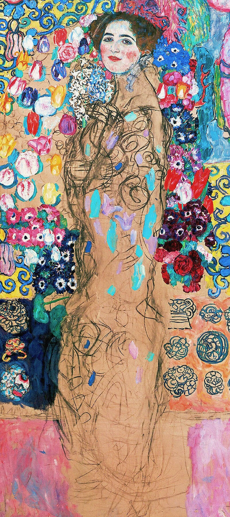 🌸🎨 Retrato de Maria Munk (inacabado) – Gustav Klimt (cerca de 1917–1918)