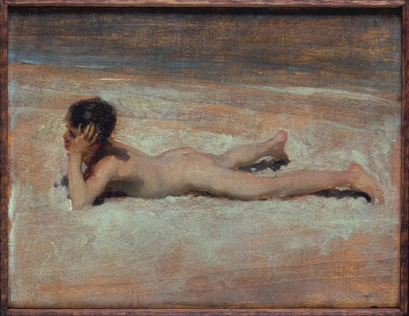 Um garoto nu em uma praia - John Singer Sargent