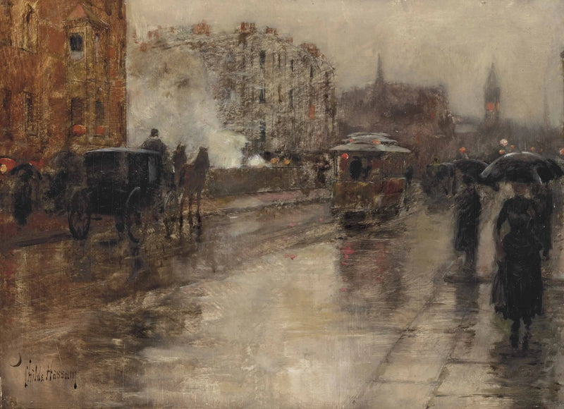 Dia de Chuva, Boston - Childe Hassam