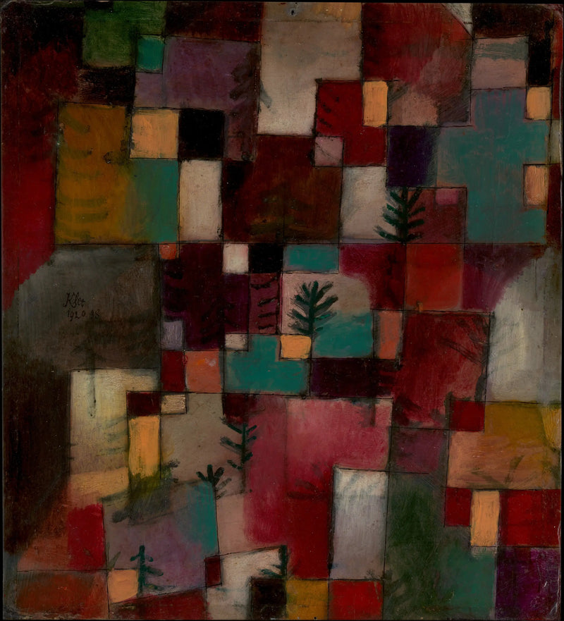Ritmos vermelho-verde e roxo-amarelo - Paul Klee
