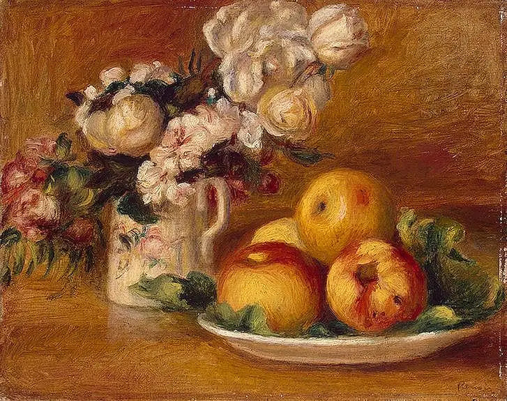 Maçãs e flores - Pierre-Auguste Renoir