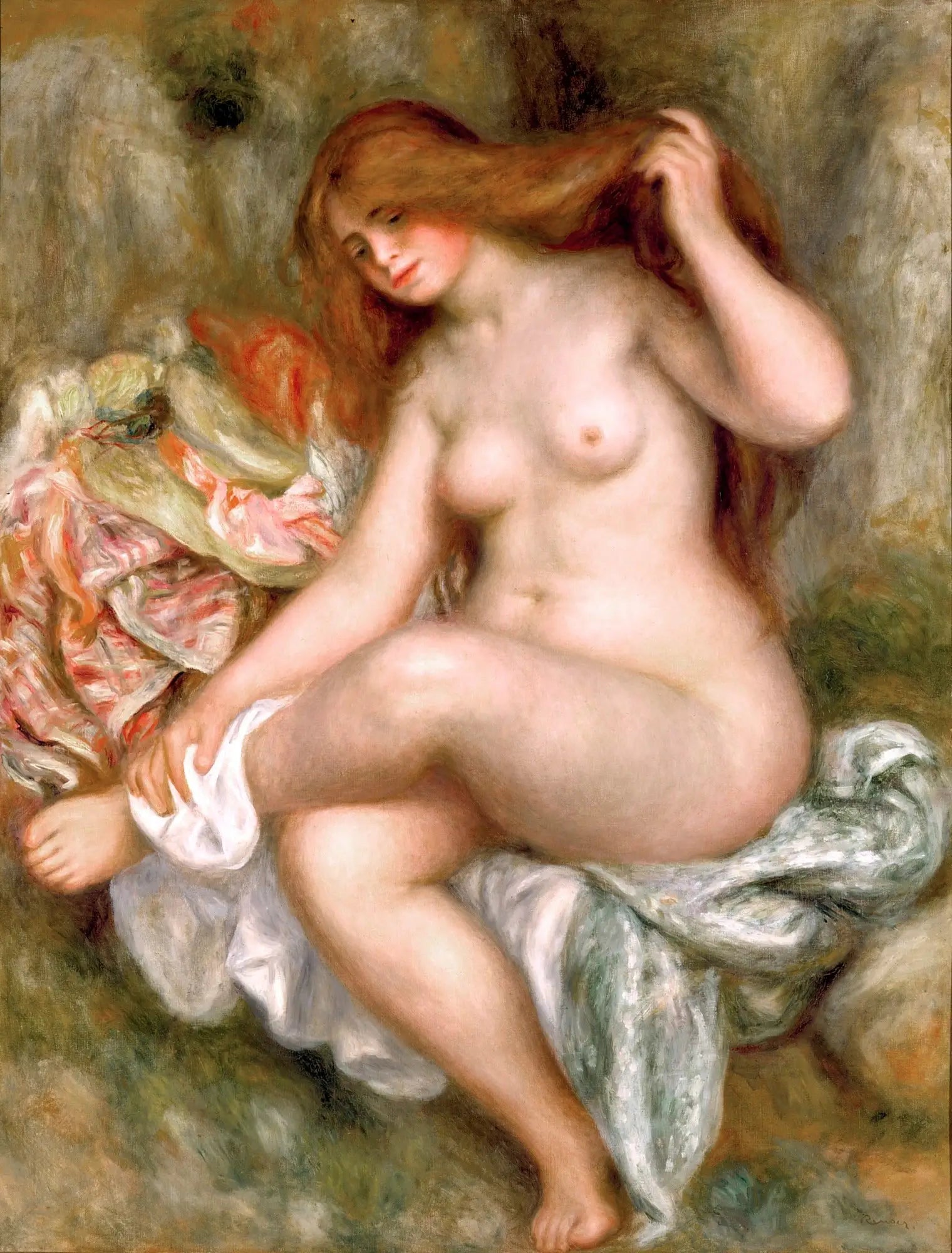 Reproduction du tableau « Baigneur assis - Pierre-Auguste Renoir » par Alpha Reproduction en peinture à l’huile