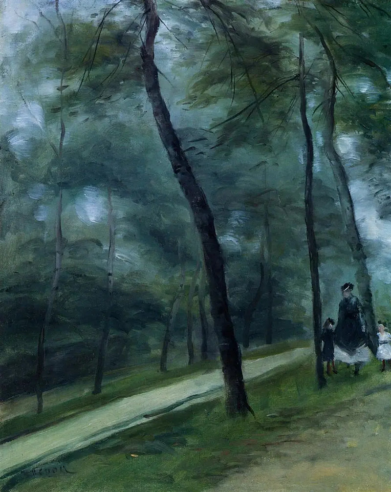 Passeio na floresta (Sra. Le Cœur e seus filhos) - Pierre-Auguste Renoir