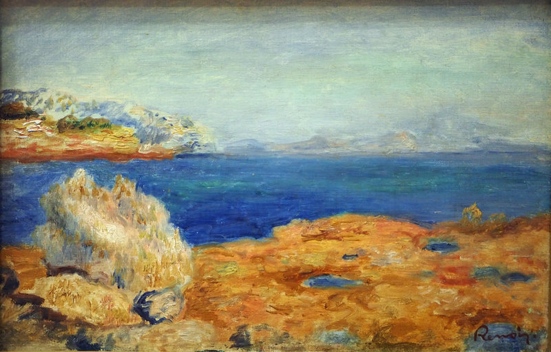 Rochas amarelas com mar azul - Pierre-Auguste Renoir