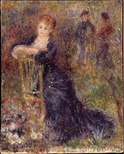 Jovem Mulher Sentada em um Jardim - Pierre-Auguste Renoir