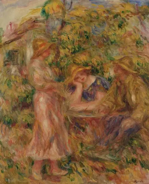 Três personagens em uma paisagem - Pierre-Auguste Renoir
