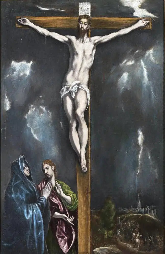  Crucificação com a Virgem Maria e São João Evangelista - El Greco