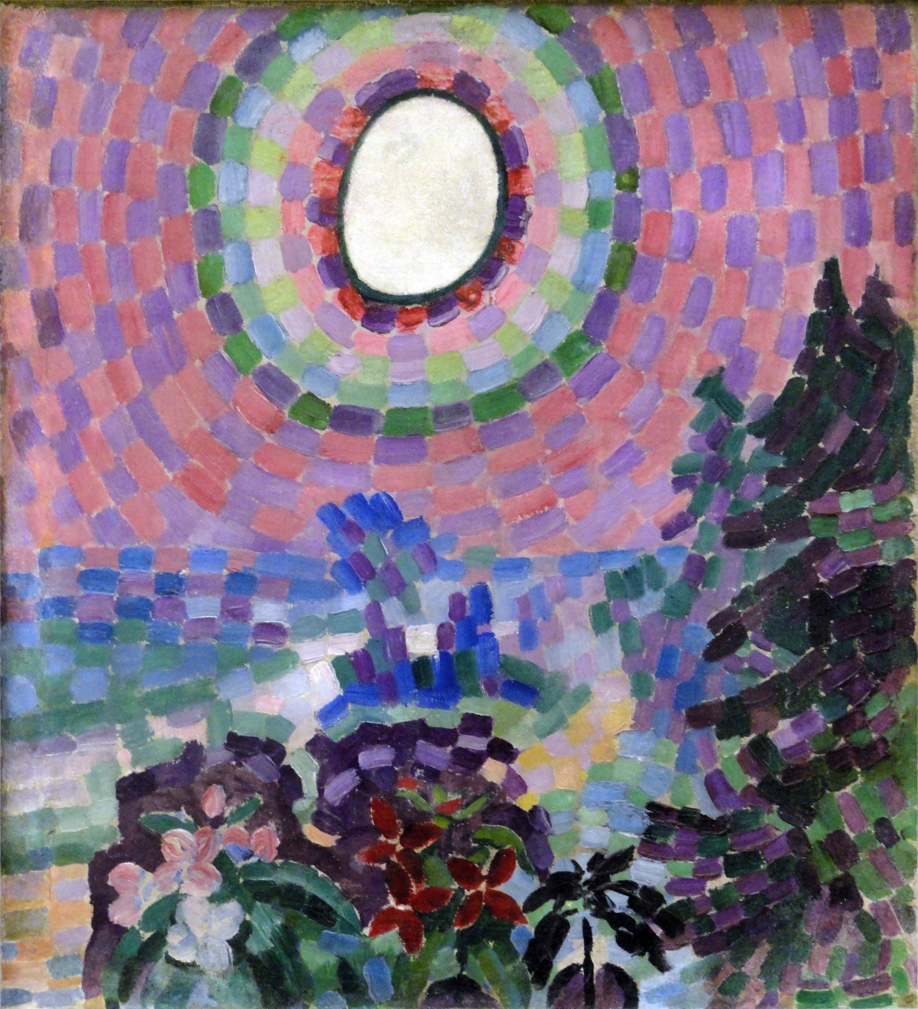 Reproduction du tableau « Paysage au disque - Robert Delaunay » par Alpha Reproduction en peinture à l’huile