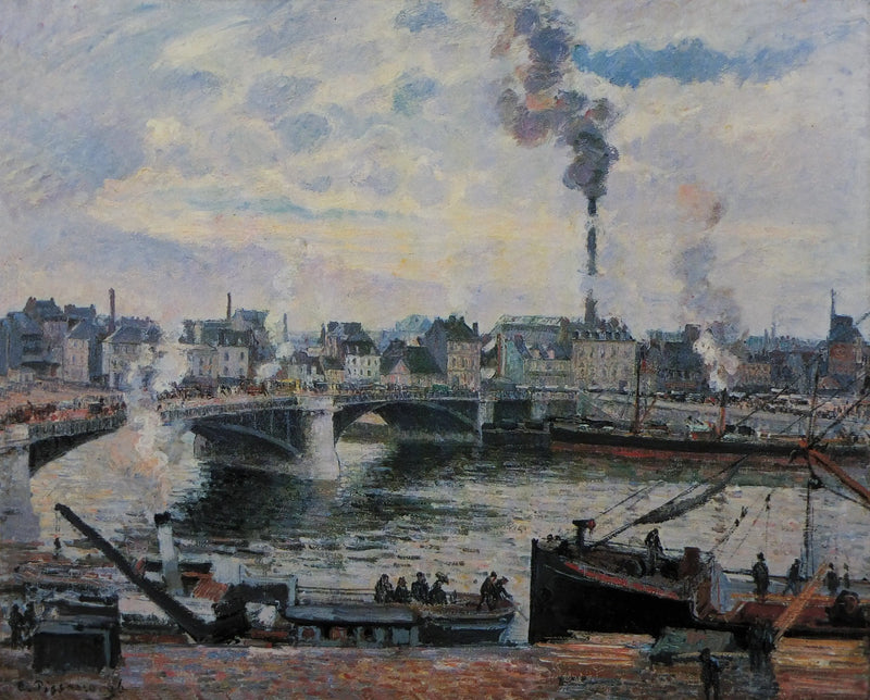 A Ponte Boieldieu e o subúrbio de Saint-Sever em Rouen - Camille Pissarro