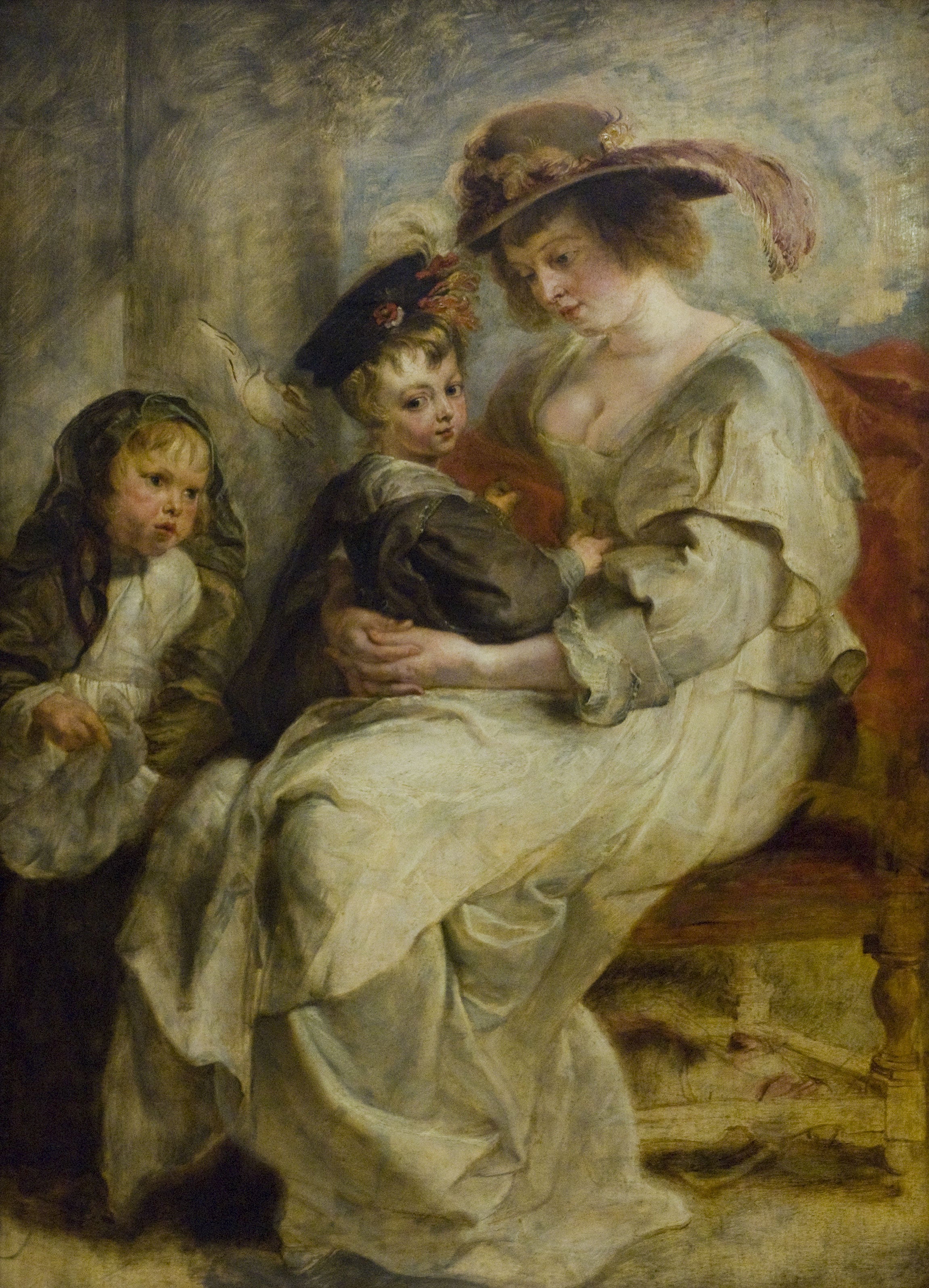 Hélène Fourment et deux de ses enfants - Peter Paul Rubens