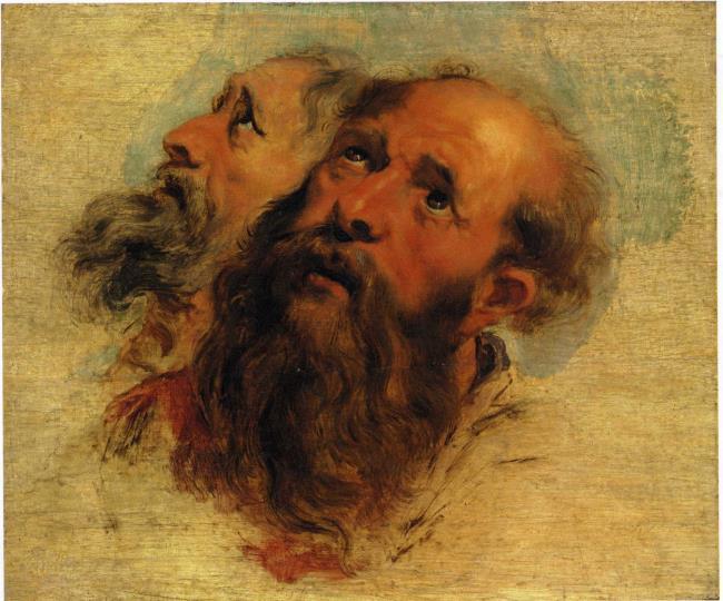 Étude des têtes de deux apôtres barbus, 1622-1626 - Peter Paul Rubens